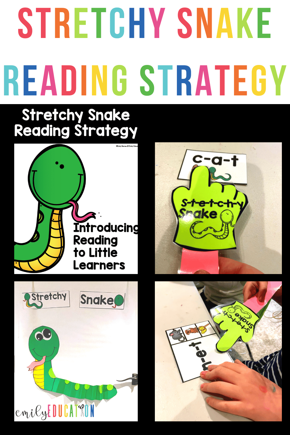 Use the Stretchy Snake reading strategy anchor chart to introduce your students to the Stretchy Snake reading strategy