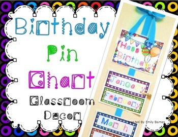 Birthday Clip Chart Classroom Decor