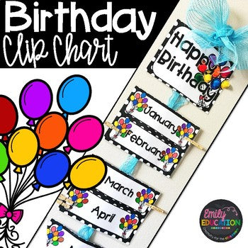 Birthday Clip Chart Classroom Decor