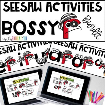 Bossy R | BUNDLE | Virtual Anchor Chart Videos | Center Activities | Seesaw