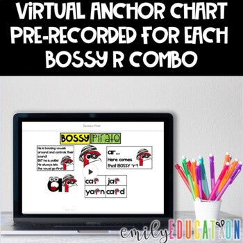 Bossy R | BUNDLE | Virtual Anchor Chart Videos | Center Activities | Seesaw