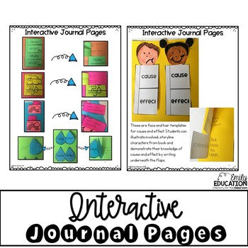 Cause and Effect - Worksheets, Interactive Journal Pages, Graphic Organizers