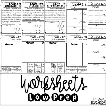 Cause and Effect - Worksheets, Interactive Journal Pages, Graphic Organizers