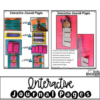 Character Traits- Worksheets, Interactive Journal Pages, Graphic Organizers