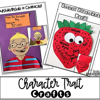 Character Traits and Understanding Characters Craft Activities