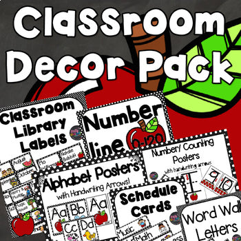 Classroom Decor Bundle Apple Theme