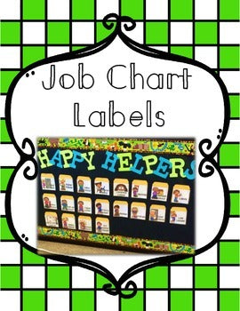 Classroom Job Chart Labels