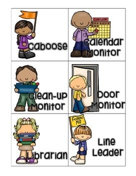 Classroom Job Chart Labels