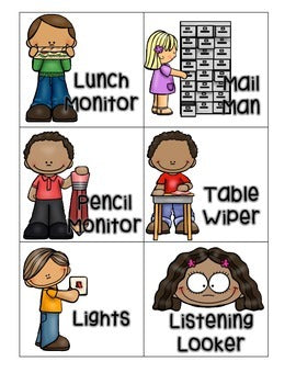 Classroom Job Chart Labels