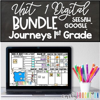 Journeys 1st Grade Unit 1 Google Seesaw Activities Bundle Distance Learning