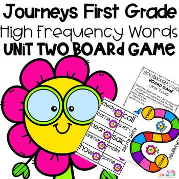 Journeys 1st Grade Unit 2 Board Game High Frequency Words