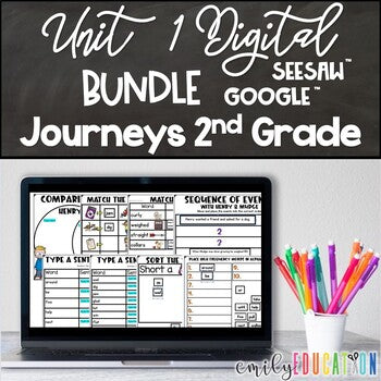 Journeys 2nd Grade Unit 1 Google and Seesaw Activities Bundle Distance Learning