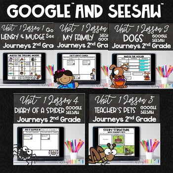 Journeys 2nd Grade Unit 1 Google and Seesaw Activities Bundle Distance Learning