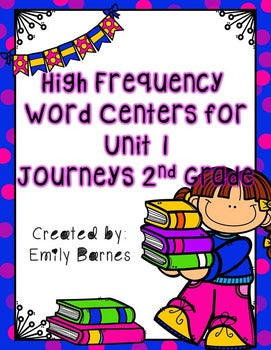 Journeys 2nd Grade Unit 1 High Frequency Word Centers