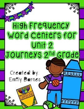 Journeys 2nd Grade Unit 2 High Frequency Word Centers