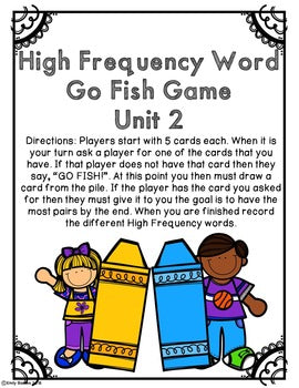 Journeys 2nd Grade Unit 2 High Frequency Word Centers