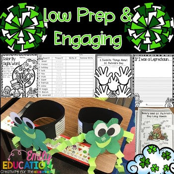 Low Prep St. Patrick's Day Activities for Reading and Math