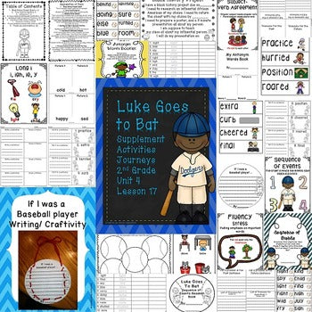 Luke Goes to Bat Supplement Materials Journeys 2nd Grade