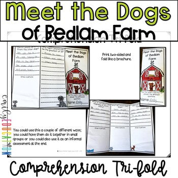 Meet the Dogs of Bedlam Farm Comprehension Craft Activity and Tri-fold