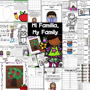 Mi Familia My Family 2nd Grade Supplement Activities Unit 1 Lesson 2