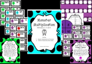 Monster Multiplication Activities for multiplying by 0, 1, 5, and 10