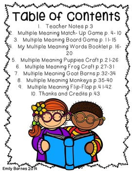 Multiple Meaning Words