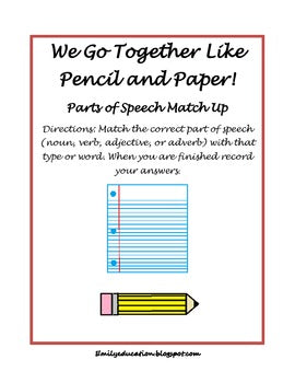 Parts of Speech Match Up