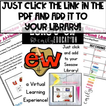 Seesaw | Long U | ew | Virtual Anchor Chart Video | Center Activity