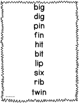 Short Vowel Oral Assessments