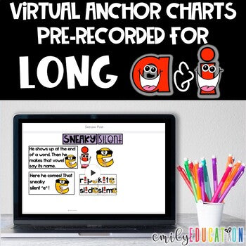 Silent e | Long a & i | Virtual Anchor Chart Videos | Center Activities | Seesaw