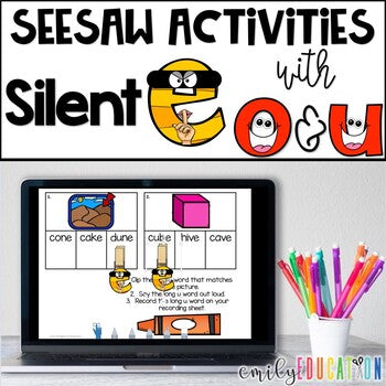 Silent e | Long o & u | Virtual Anchor Chart Videos | Center Activities | Seesaw