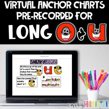 Silent e | Long o & u | Virtual Anchor Chart Videos | Center Activities | Seesaw