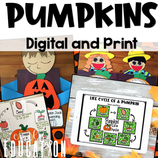 Pumpkin Activities Digital and Print | Pumpkin Life Cycle, Pumpkin Jack Craft