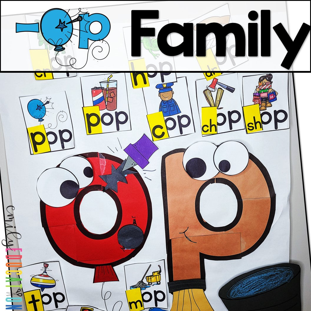 op Word Family Anchor Chart and Craft Activity