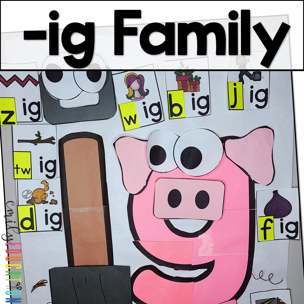 ig Word Family Anchor Chart and Craft Activity