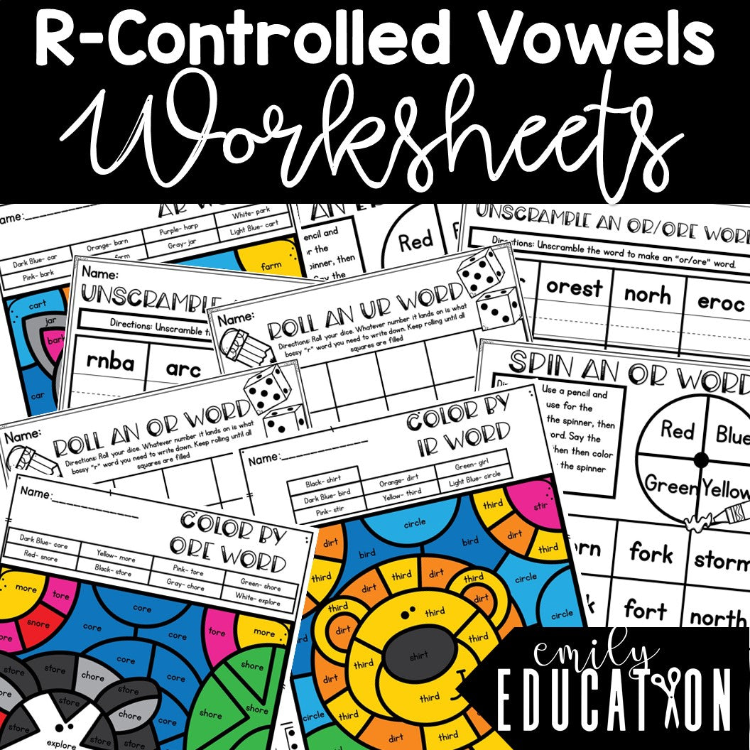 R Controlled Vowels Worksheets and Activities