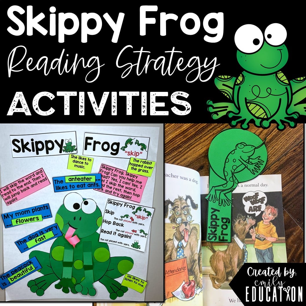 Skippy Frog reading strategy for decoding unknown words Anchor Chart and Activities