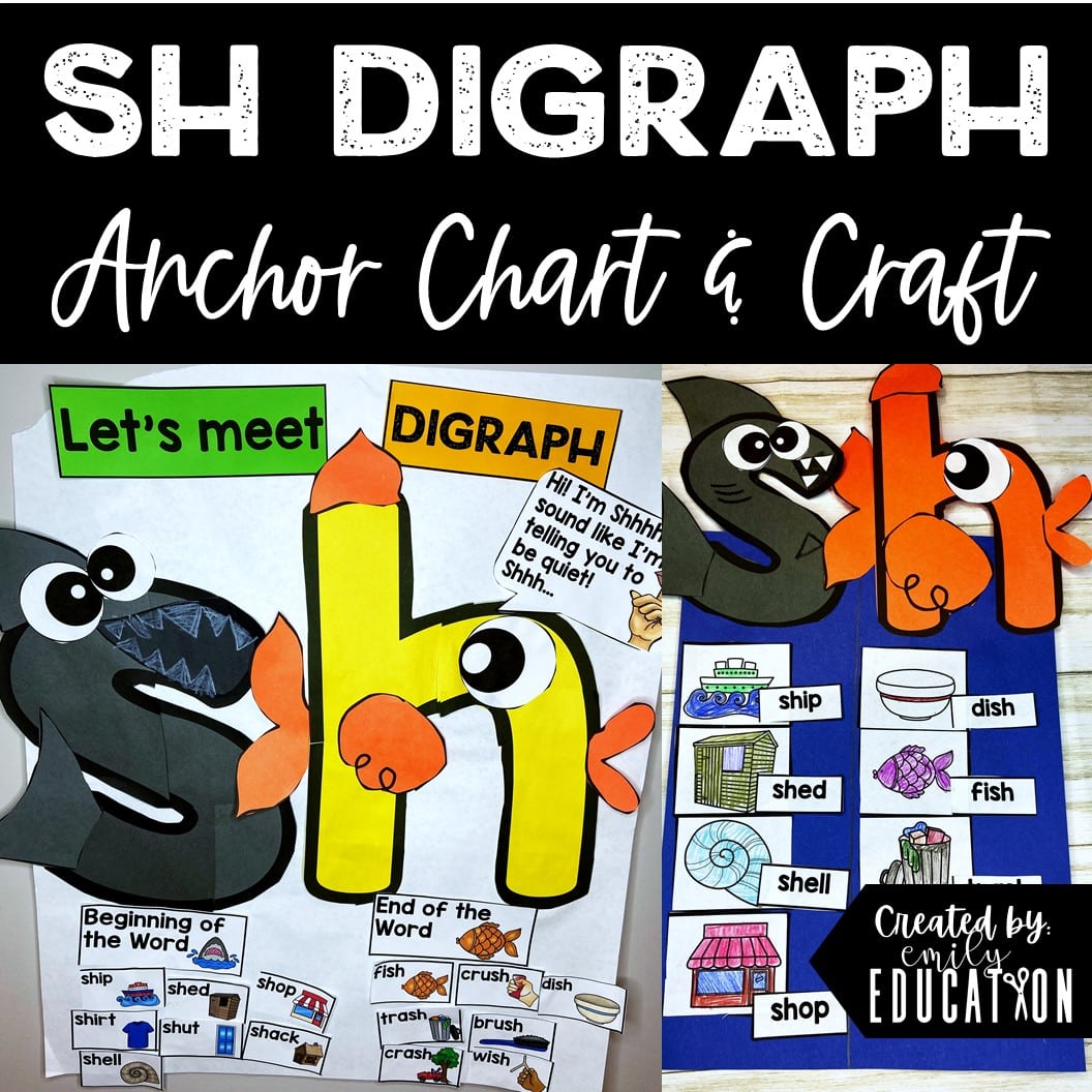 SH Digraph Anchor Chart and Craft Activities