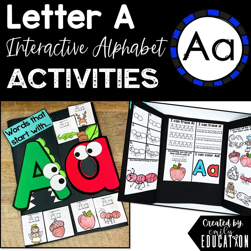 Letter A Alphabet Crafts and Directed Drawing