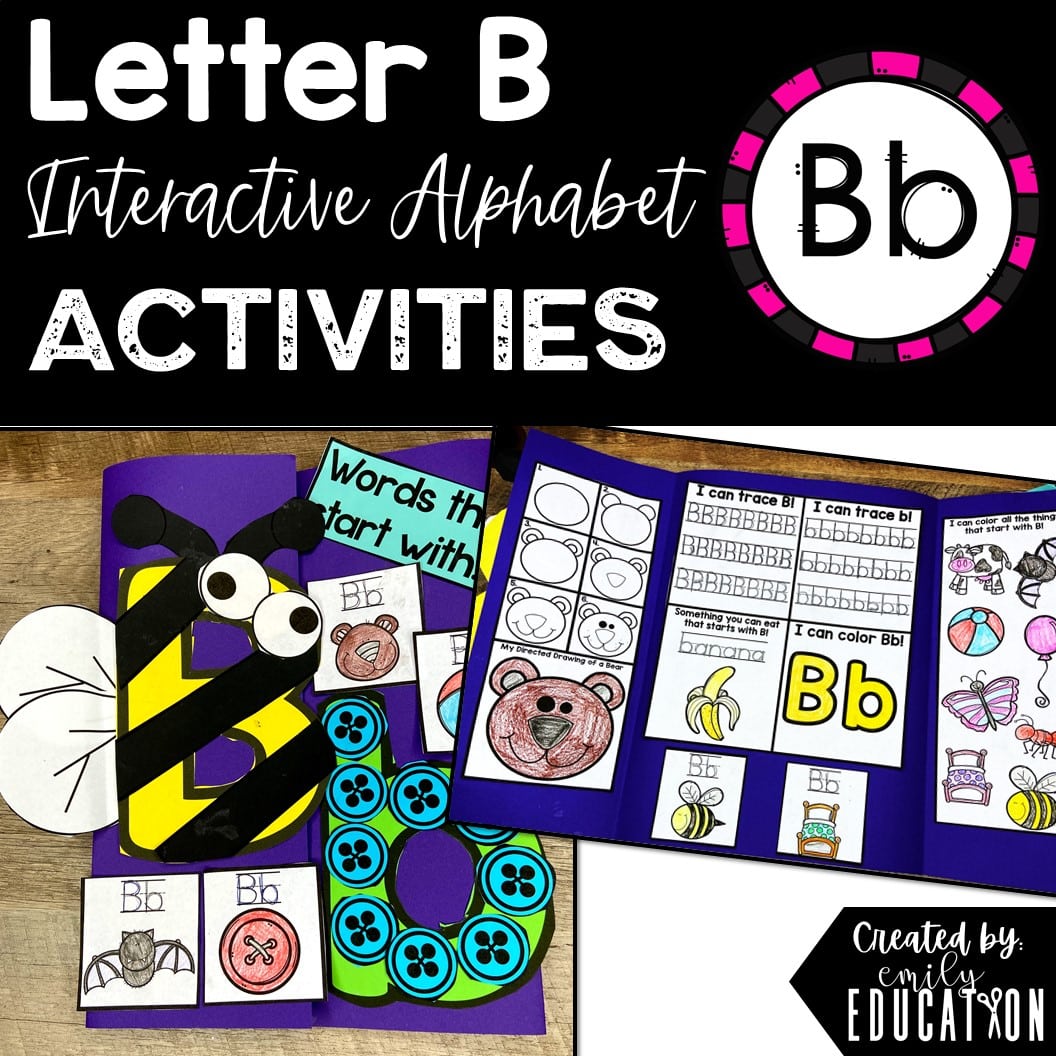 Letter B Alphabet Crafts and Directed Drawing