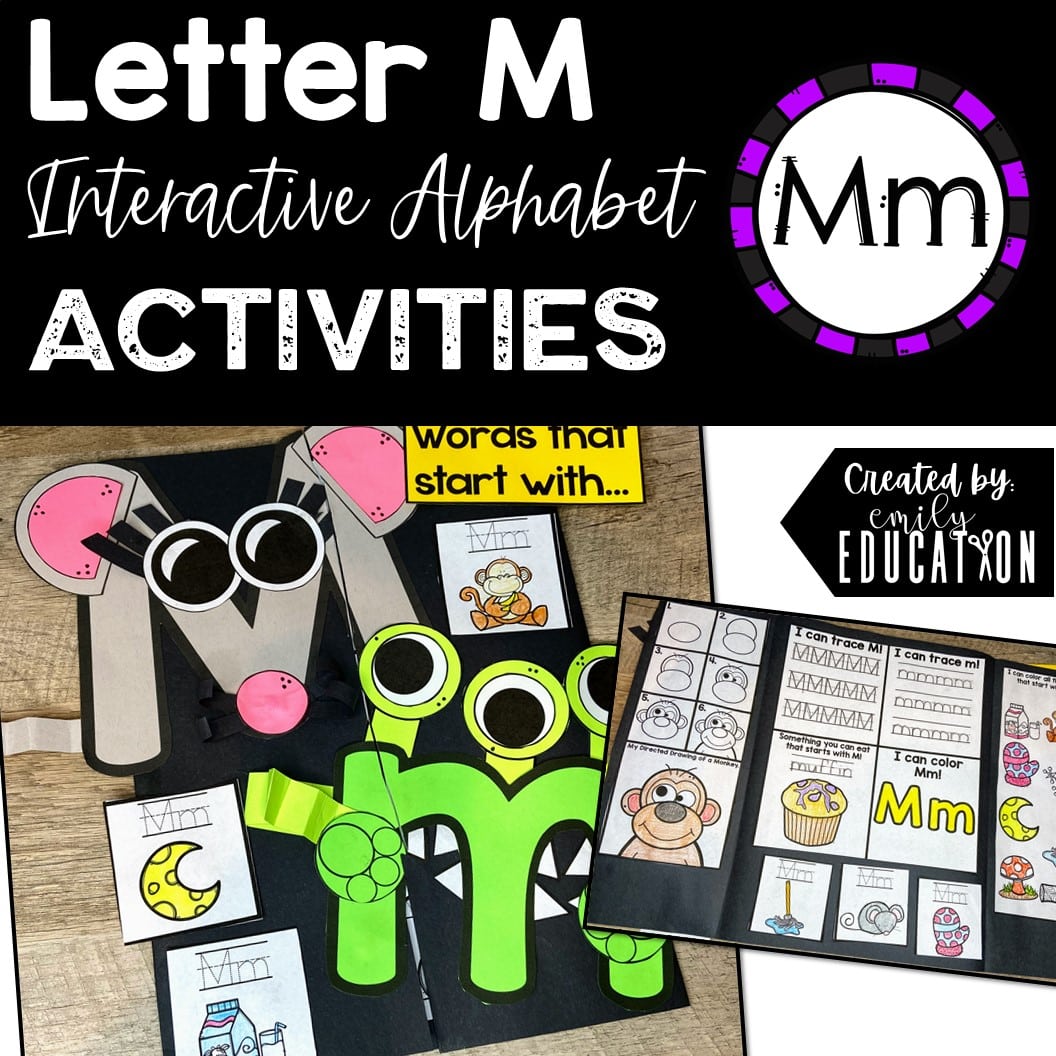 Letter M Alphabet Crafts and Directed Drawing