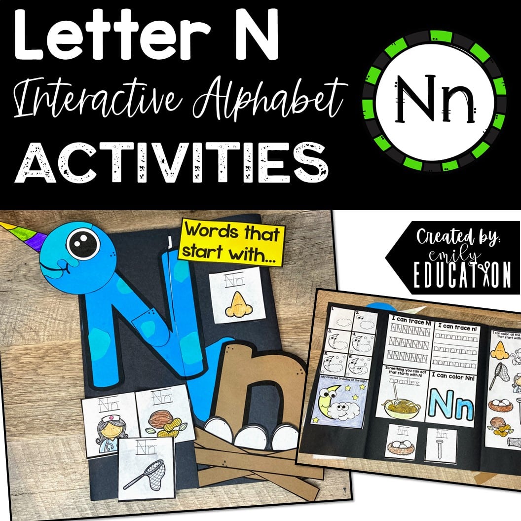 Letter N Alphabet Crafts and Directed Drawing