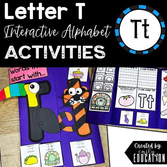 Letter T Alphabet Crafts and Directed Drawing