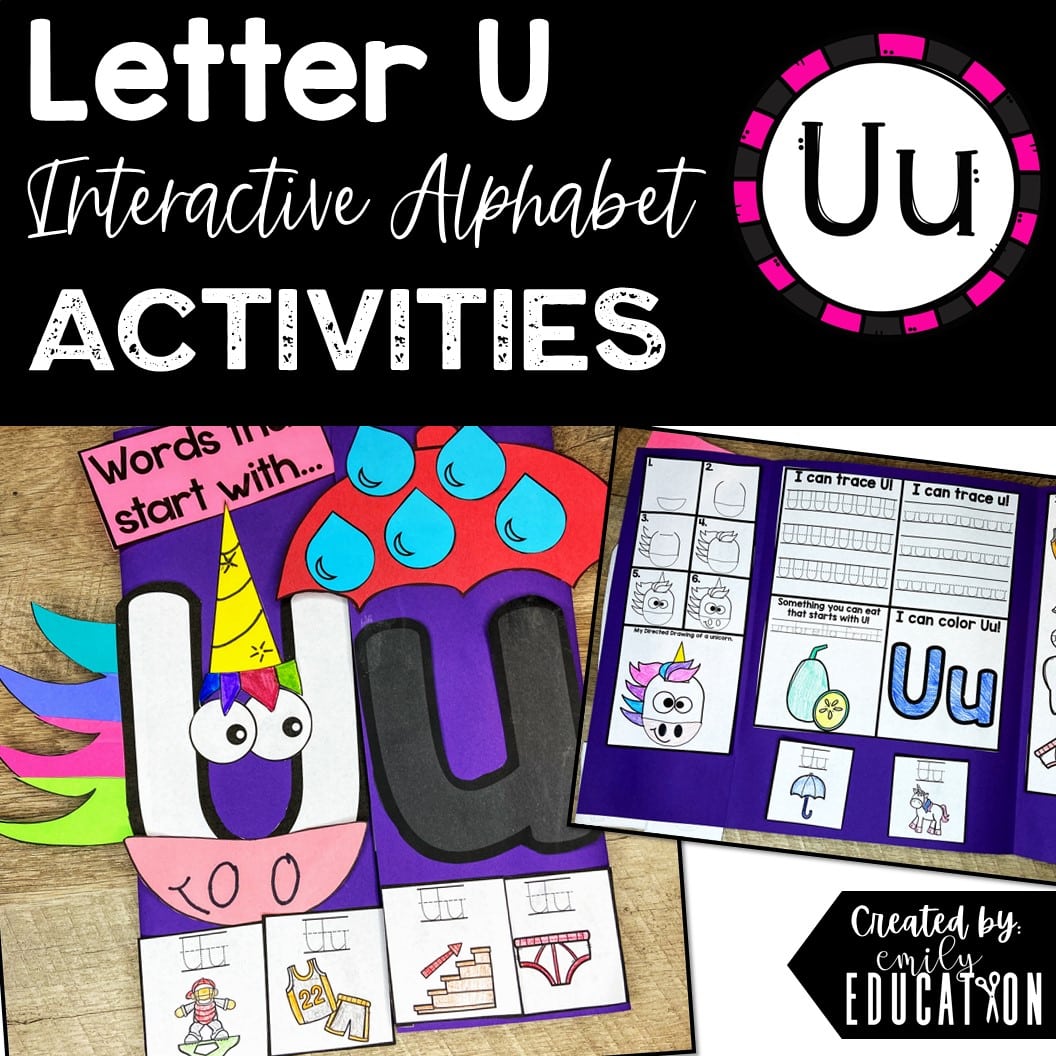 Letter U Alphabet Crafts and Directed Drawing