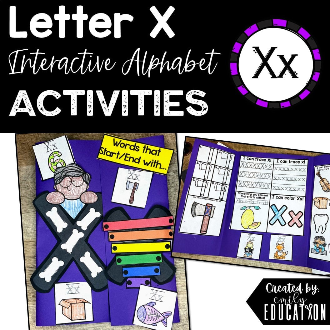 Letter X Alphabet Crafts and Directed Drawing