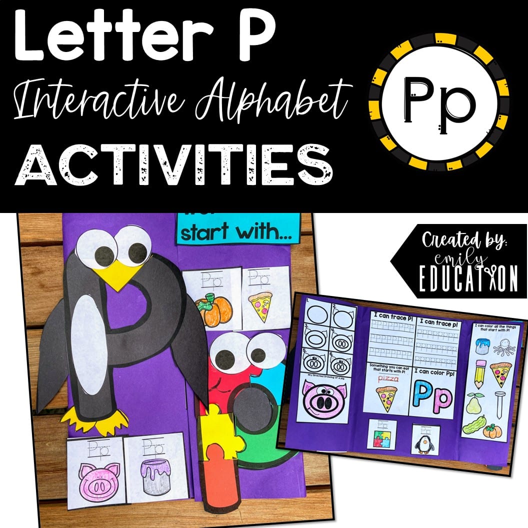 Letter P Alphabet Crafts and Directed Drawing