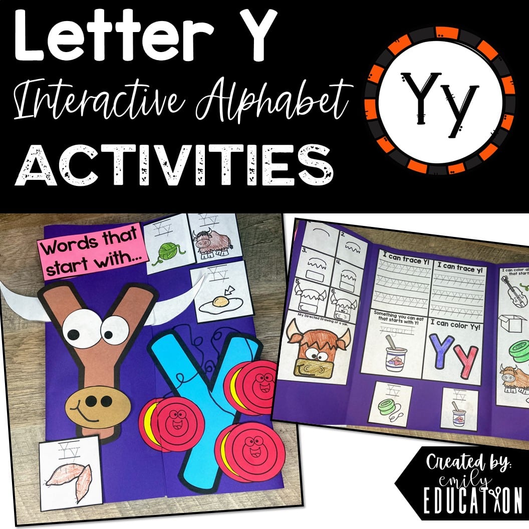 Letter Y Alphabet Crafts and Directed Drawing