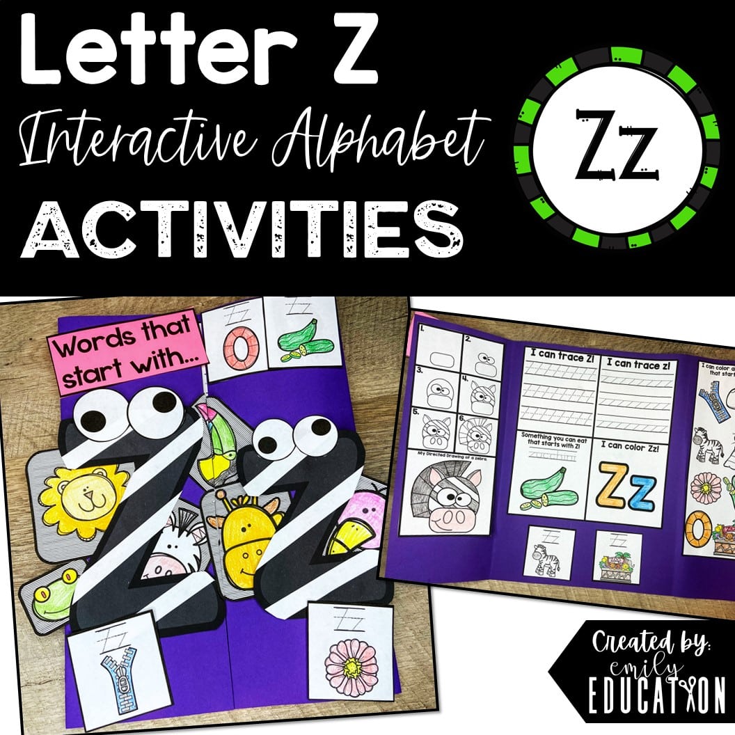 Letter Z Alphabet Crafts and Directed Drawing