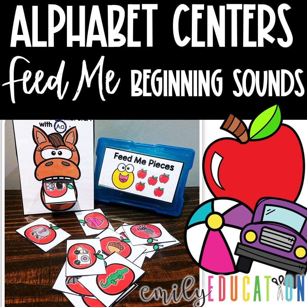 Alphabet Centers | Feed Me Beginning Sounds 26 Centers