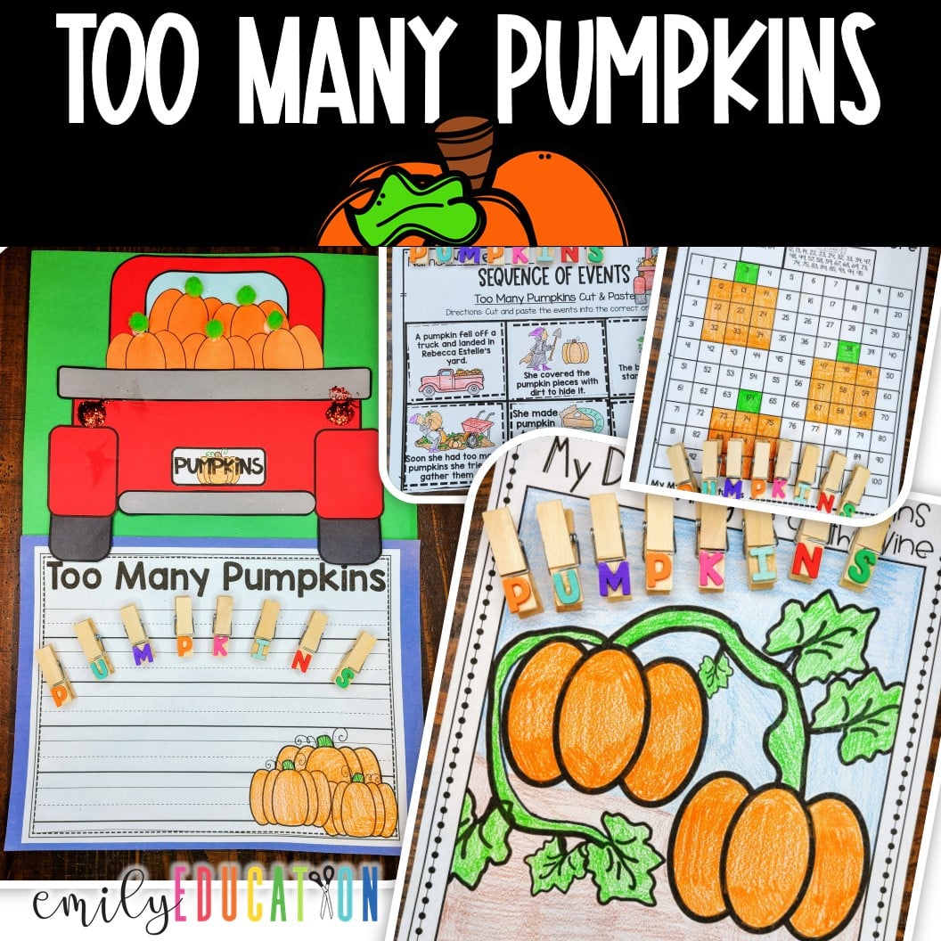 Too Many Pumpkins Activities, Craft, Directed Drawing and more!